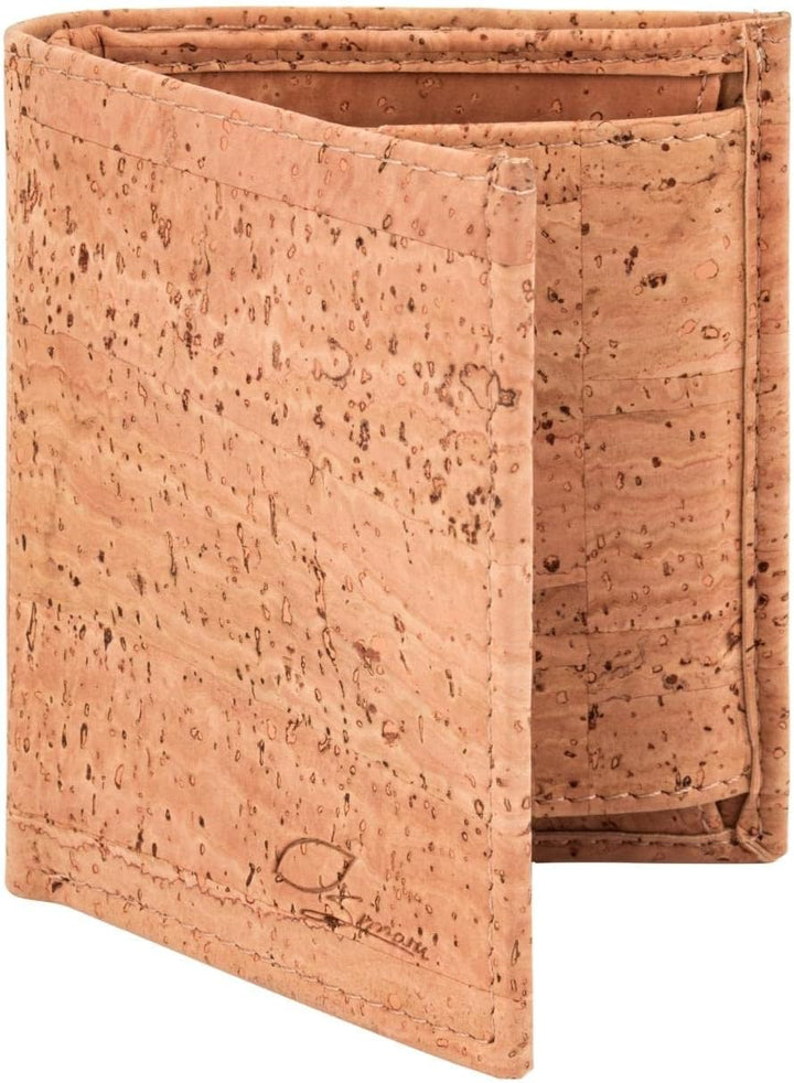 Simaru Kork Geldbeutel, Slim Wallet mit Zuglasche für Kartenfach, Unisex Mini Geldbeutel, Portemonna