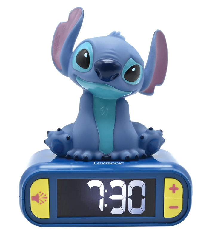 Lexibook, Disney Stitch, Nachtwecker, Sounds und Melodien, hintergrundbeleuchtetes LCD-Display, bele