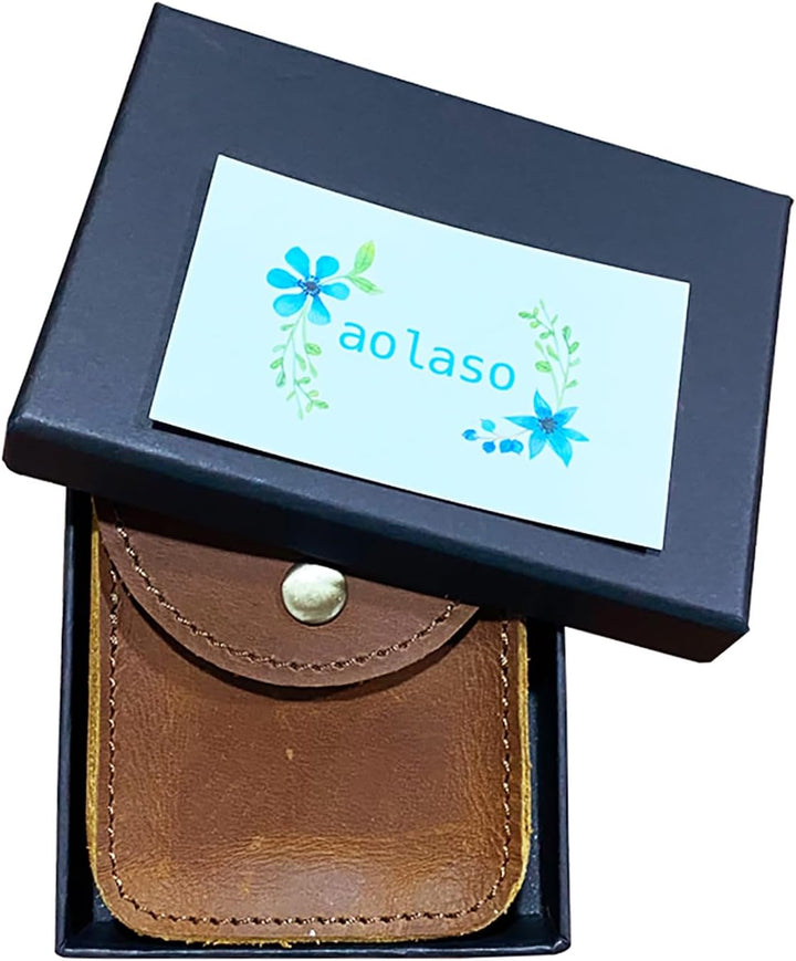 aolaso Spielkartenetui, Echtes Leder Single Deck Card Box/Halter Ledergürteltasche für Männer Mini-G