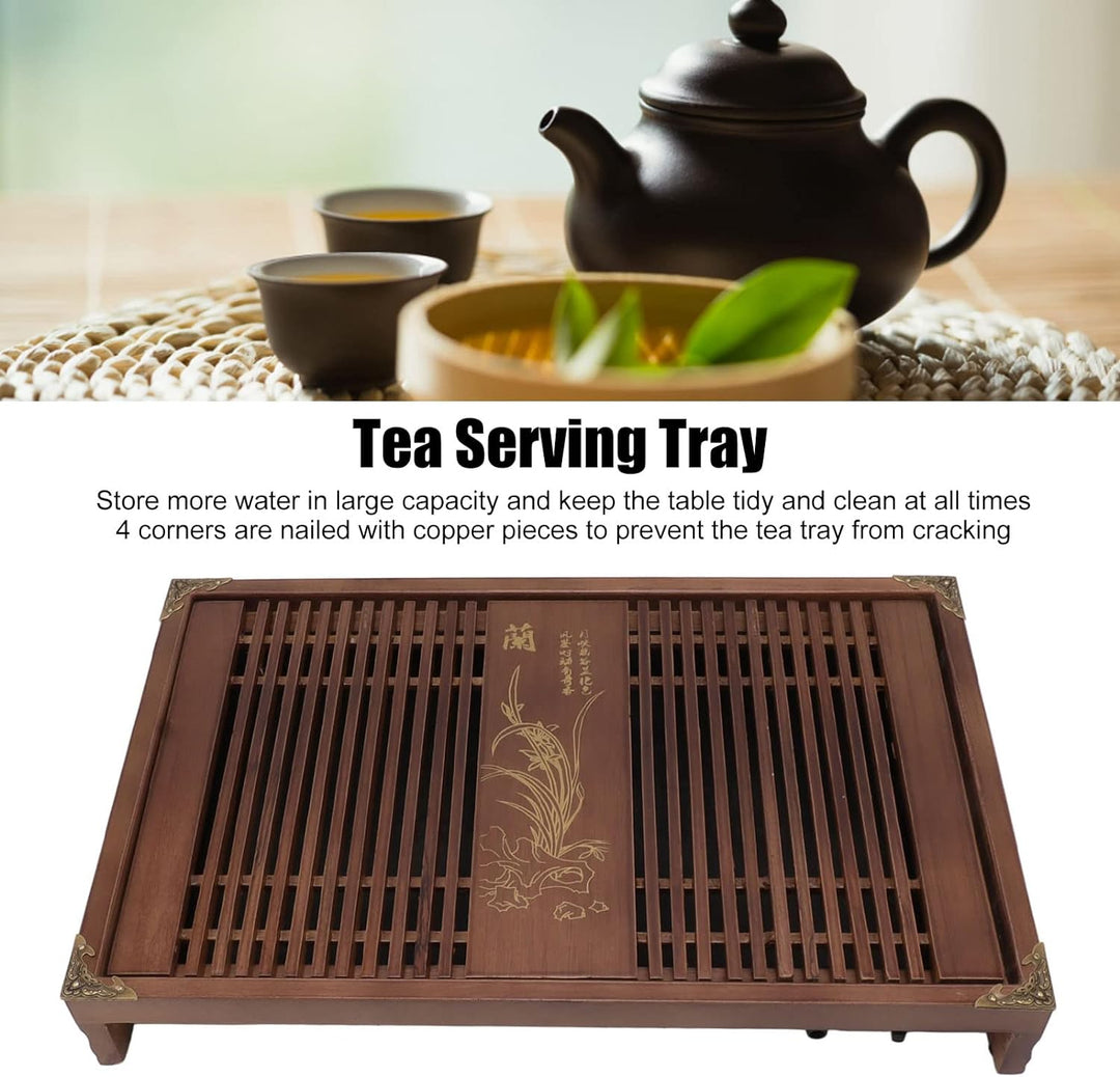 Kungfu-Teetablett, Chinesisches Entwässerungs-Wasserspeicher Gongfu-Tee-Serviertablett mit Abflussro