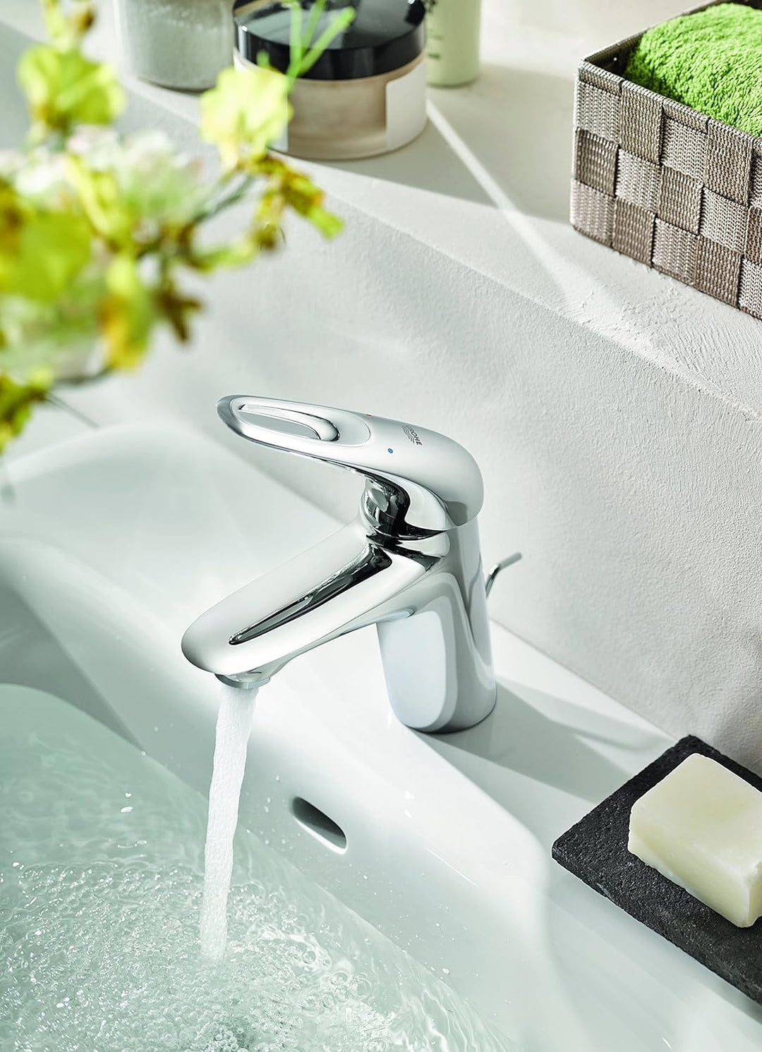 GROHE Eurostyle Badarmaturen - Einhand-Waschtischbatterie (DN 15, S-Size, Einlochmontage) chrom,3355