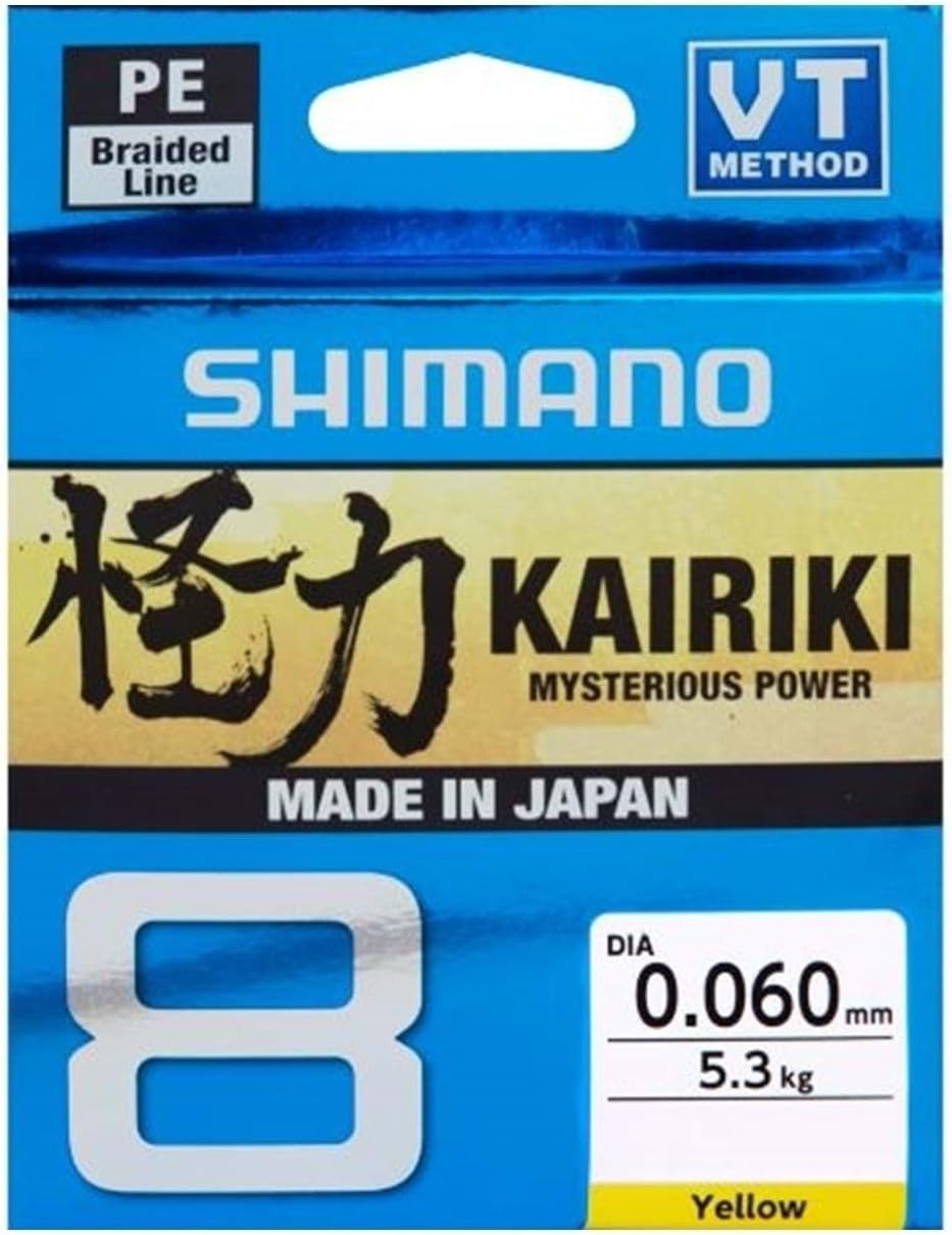 Shimano Kairiki 8, 300 Meter, Gelb, geflochtene Angelschnur, 59WPLA68R3 0.19mm / 12.0kg, 300m, 0.19m