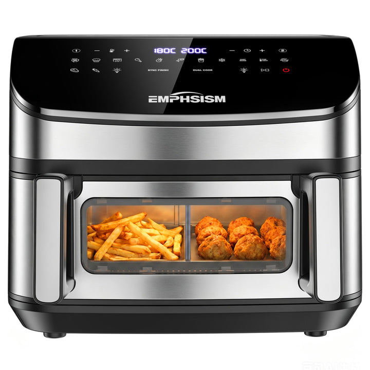 Heissluftfritteuse 12L 2 Kammern – 2600W Airfryer, XXL Heissluftfritteuse mit Ober und Unterhitze, 1