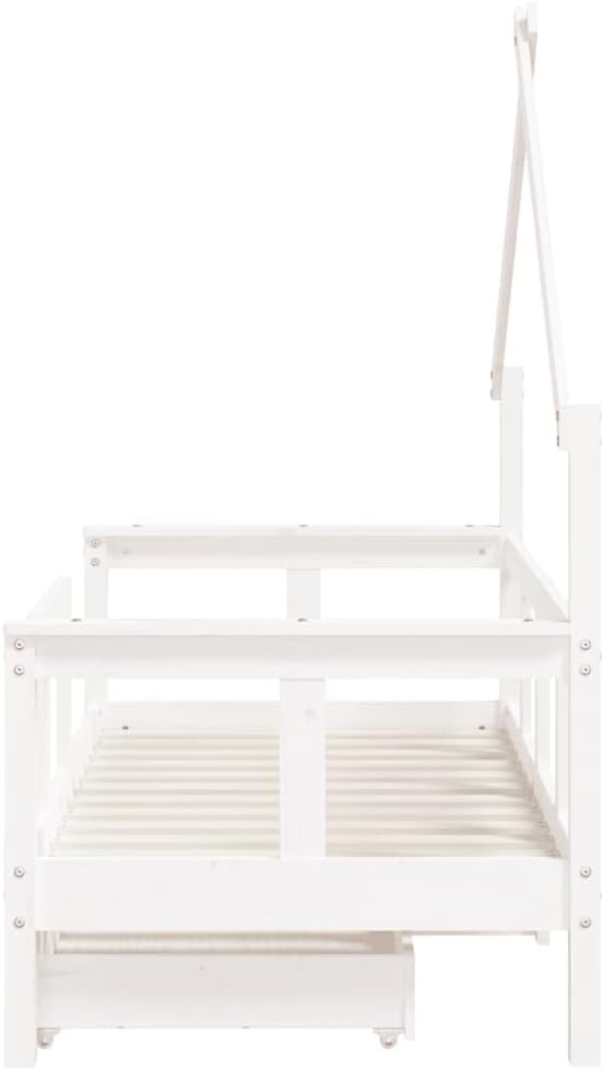 Festnight Hausbett 70x140 cm mit Schubladen ohne Matratze, Kinderbett mit Schubladen, Kinder Haus Be