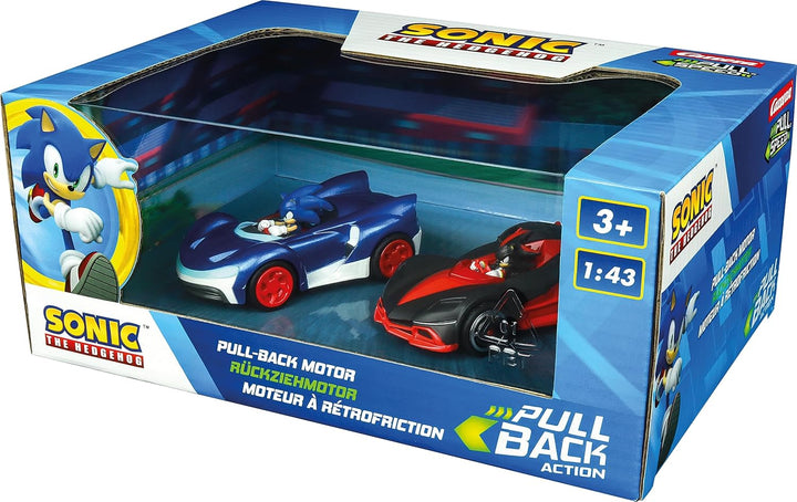 Carrera Pull & Speed I Sonic the Hedgehog I 2 Fahrzeuge mit Rückziehmotor I Authentische SonicIChara