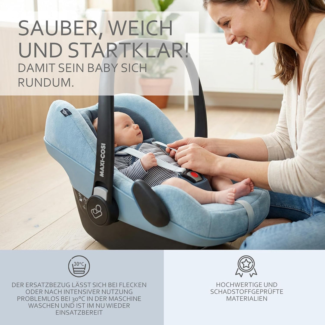 Frottee Sommerbezug [Schonbezug für Babyschale] Autositz kompatibel mit Maxi Cosi Pebble und Pebble