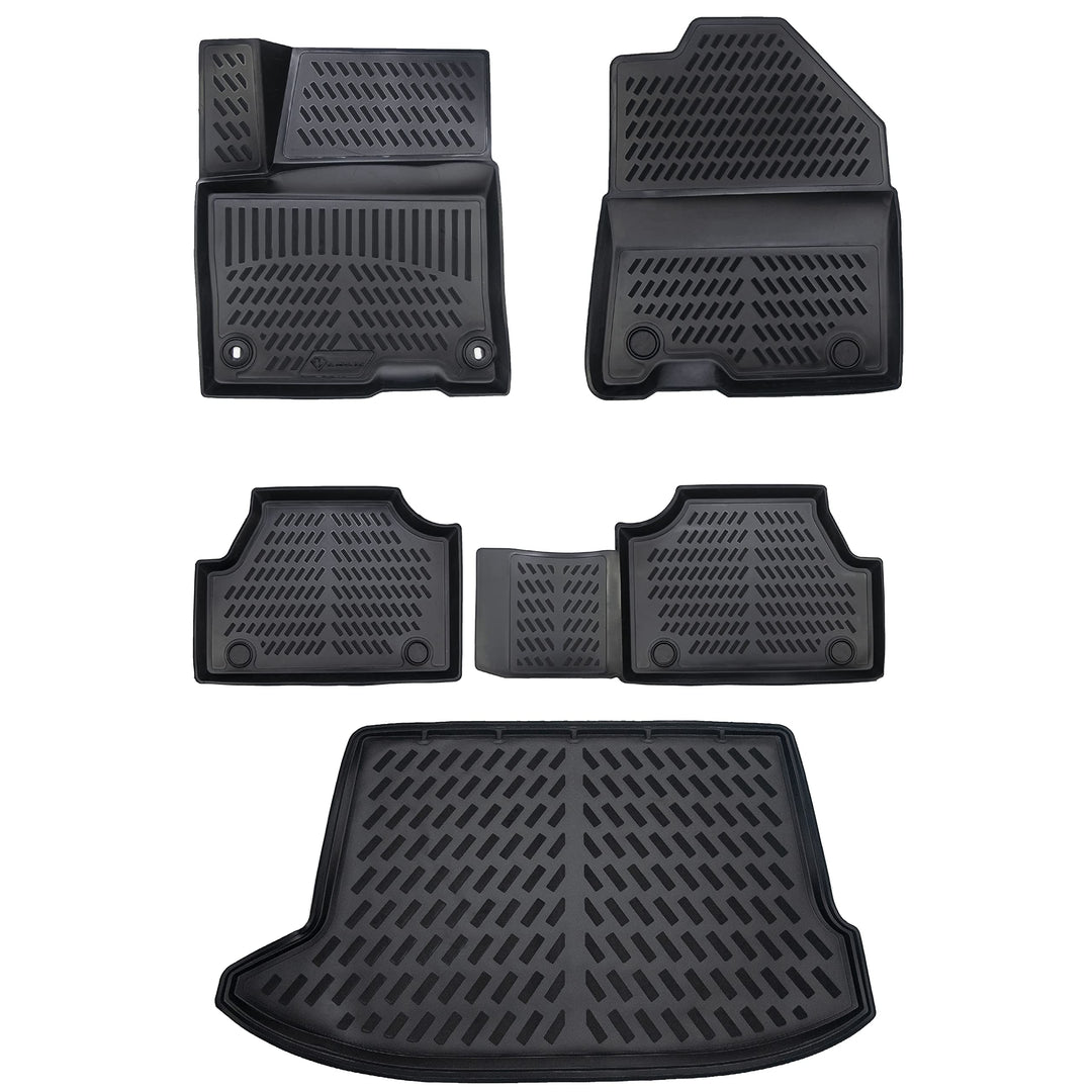 ELMASLINE 3D Gummimatten & Kofferraumwanne Set für Hyundai KONA Elektro (2017-2023) | Zubehör Koffer