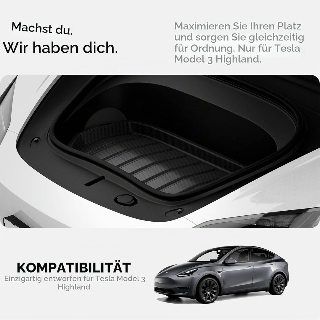 Spigen Tesla Model 3 Highland 2024 Vordere Kofferraummatte, Stossfestes XPE-Material zum Schutz der