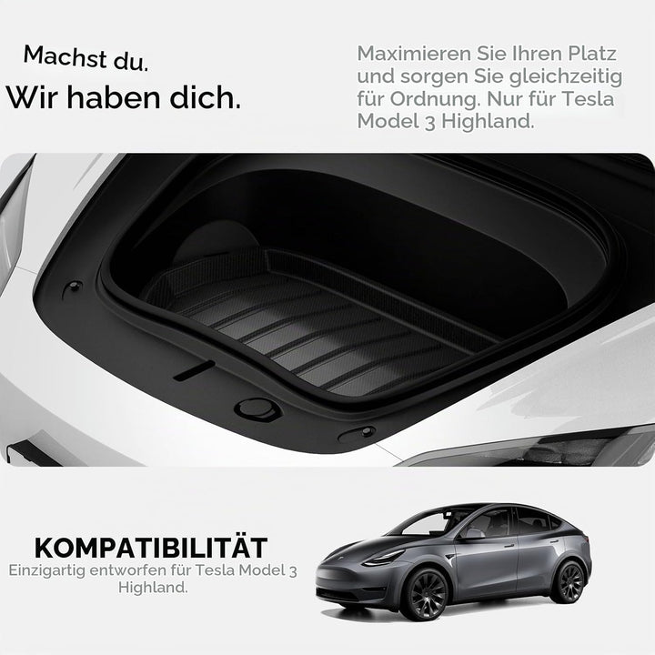 Spigen Tesla Model 3 Highland 2024 Vordere Kofferraummatte, Stossfestes XPE-Material zum Schutz der