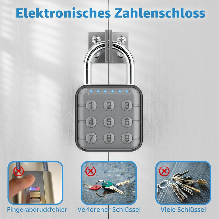 Zahlenschloss, Zahlenschloss für Spind, Schliessfachschloss & Gym Locker Lock - Hohe Sicherheit, ein