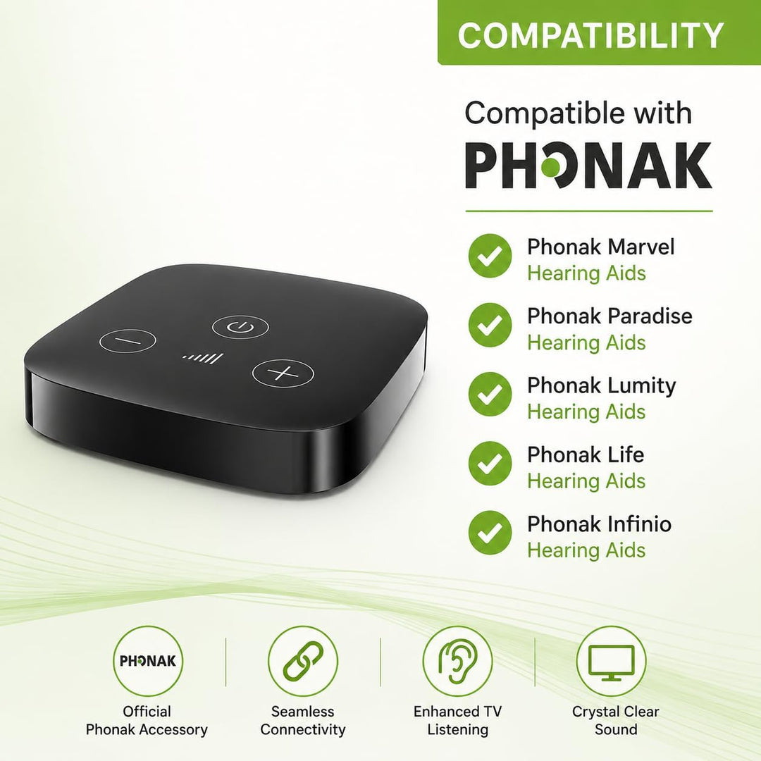 Phonak TV Connector – Kompatibel mit Phonak Marvel-, Paradise-, Lumity-, Life- und Infinio-Hörgeräte