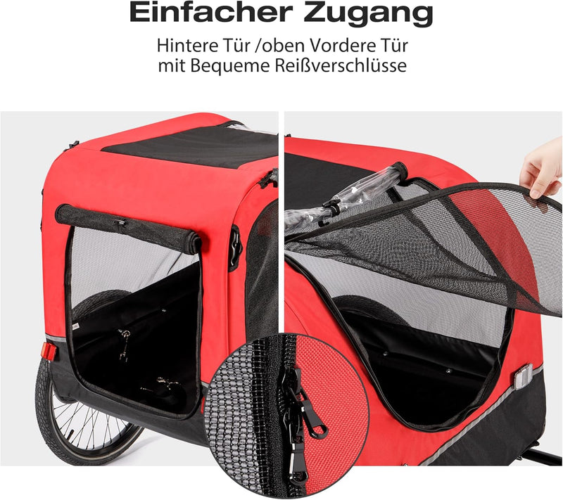 CXWXC Fahrradanhänger für Hunde 2 in 1 Fahrradanhänger & Jogger hundewagen mit Stossdämpfer, Hundean