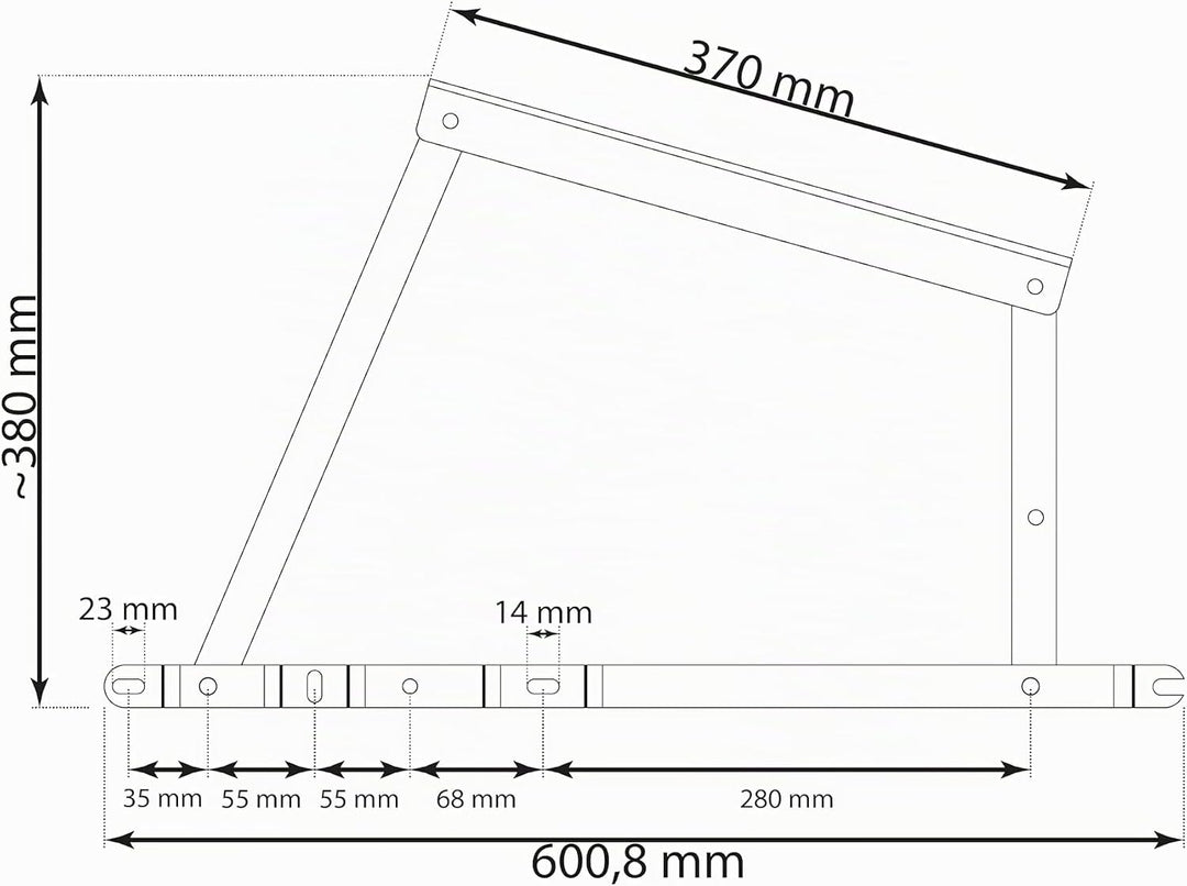 Springaufbeschlag 550N – Klappmechanismus für Bettkasten, Sofa & Truhen – Möbelscharnier mit Feder f