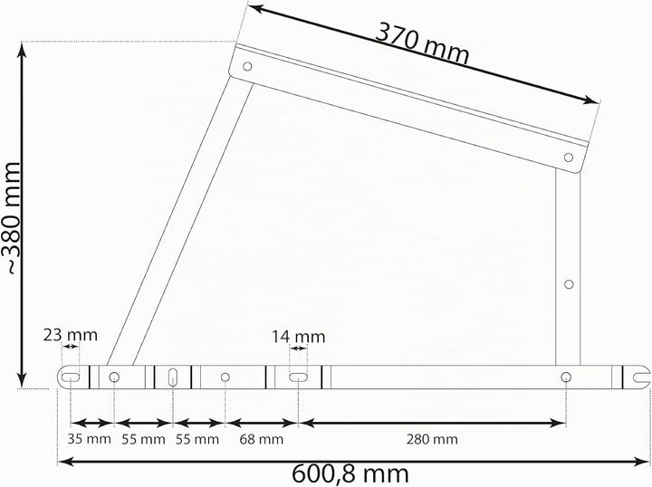 Springaufbeschlag 550N – Klappmechanismus für Bettkasten, Sofa & Truhen – Möbelscharnier mit Feder f