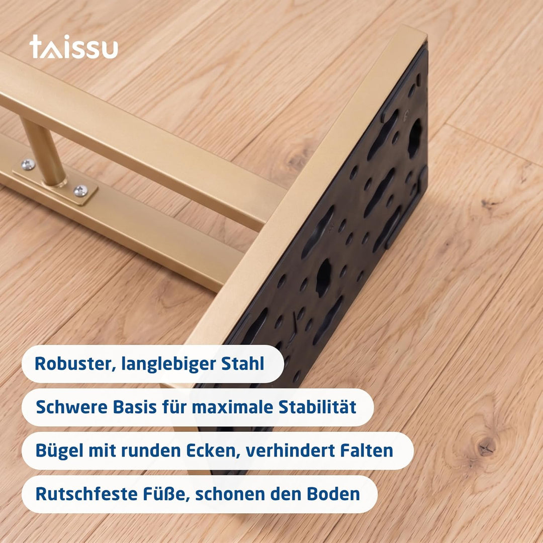 Herrendiener Mod. ADAK - Farbe Mattgold - Mit Oberer Kleiderstange und Hosenstange - 52 x 18 x 100 c