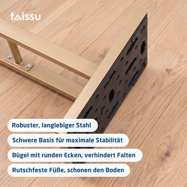 Herrendiener Mod. ADAK - Farbe Mattgold - Mit Oberer Kleiderstange und Hosenstange - 52 x 18 x 100 c