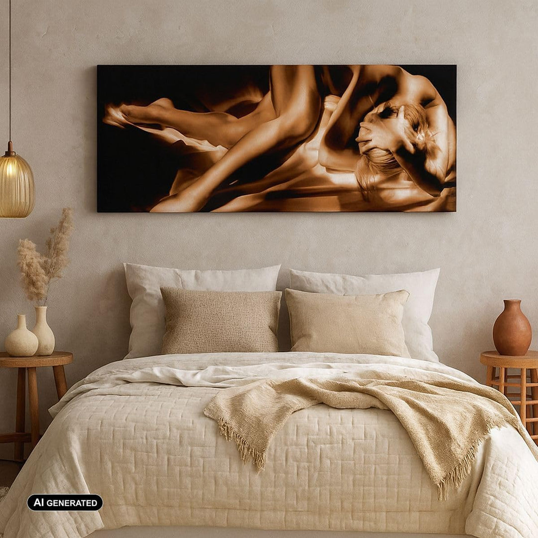 Wandbilder Dekoration Wohnzimmer Nackte Frau Akt Modell Photofitness Bilder auf Leinwand 120x50cm Le