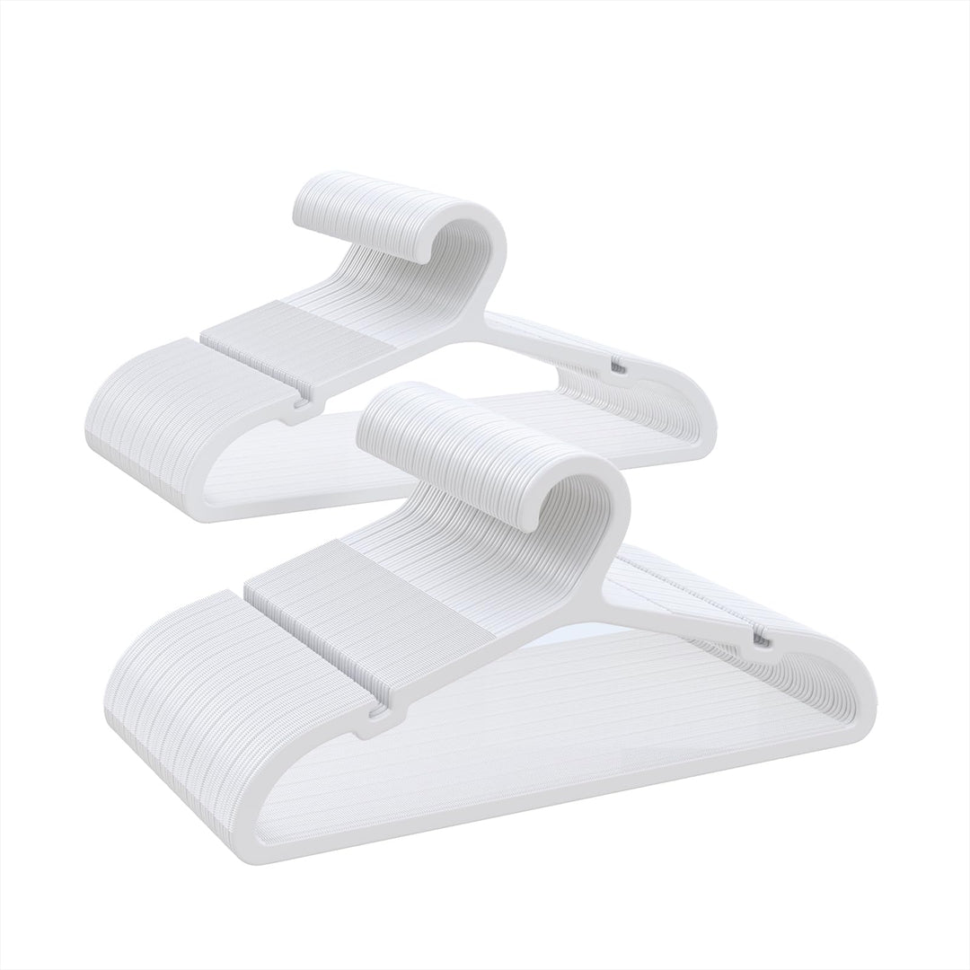 100 Stück Kinder-Kleiderbügel aus Kunststoff, Platzsparend Baby Bügel, Rutschfester Kinderkleiderbüg