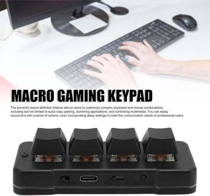 Bluetooth-verkabelte USB-Makro-Gaming-Tastatur mit RGB-Hintergrundbeleuchtung, Mechanische Tastatur