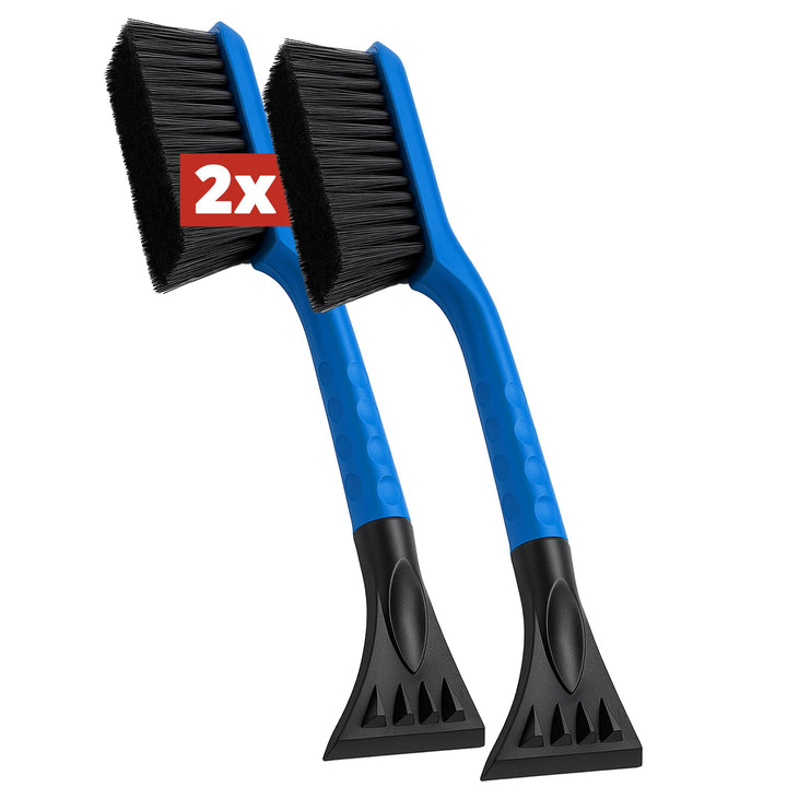 LICARGO 2X Eiskratzer Auto mit Besen 41cm - Stabil, Lang & lackschonend | Made IN EU | 2in1 Schneebe
