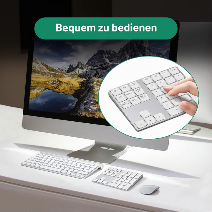 Bluetooth Ziffernblock, Bluetooth Nummerntastatur 34-Tasten, Wireless NumPad kabellose Nummer Tastat