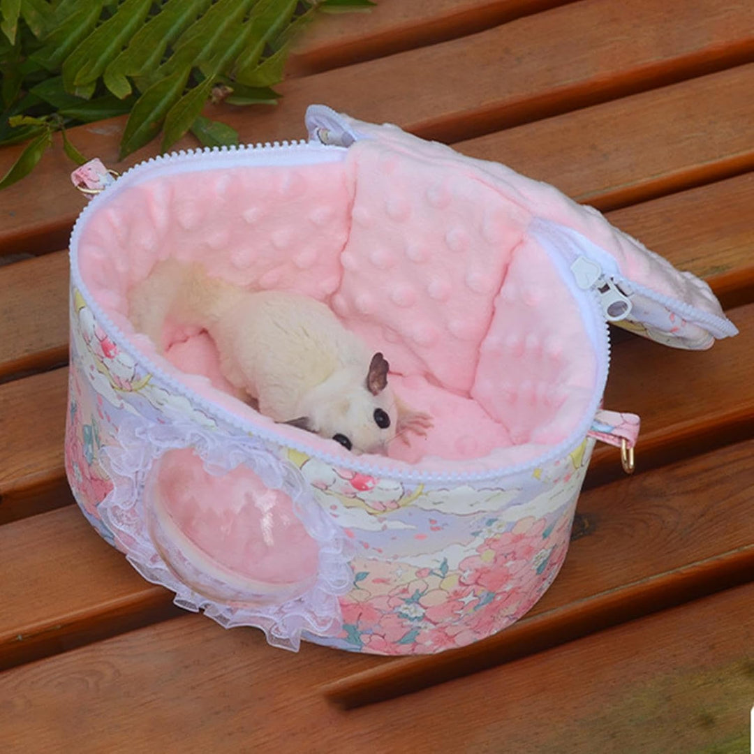 Hamster Transportbox, Tragbare Kleintier Transportbox Für Unterwegs, Verstellbarer Schultergurt Krat