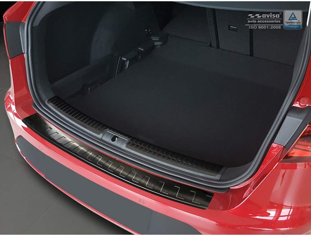 Avisa Schwarz Edelstahl Heckstossstangenschutz kompatibel mit Seat Leon (5F) ST 2013-2017 & 2017- 'R