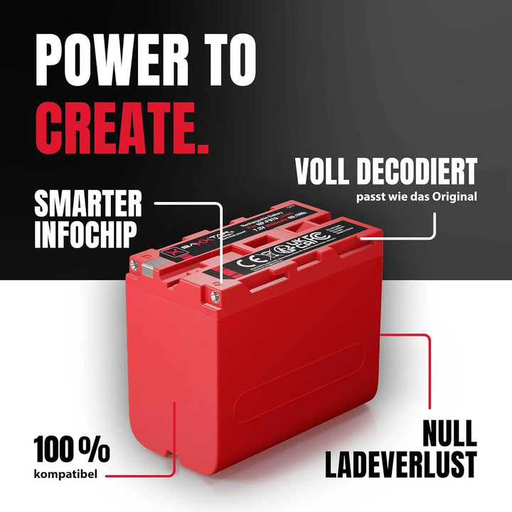 BAXXTAR PRO Akku NP-F970 echte 7800mAh (2X) - LG Cells Inside - kompatibel mit Sony NP-F980 / F970 /