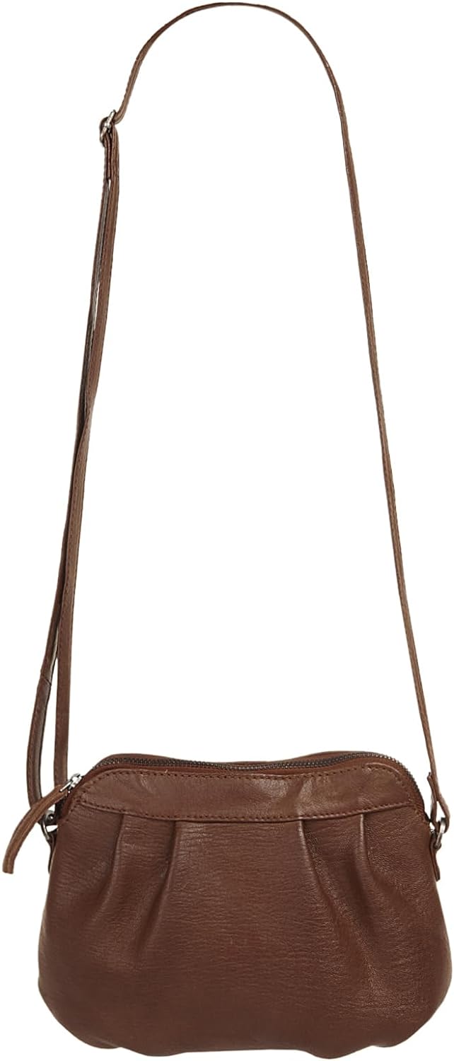 X-ZONE Umhängetasche echt Leder Damen - 020098 Cognac, Cognac