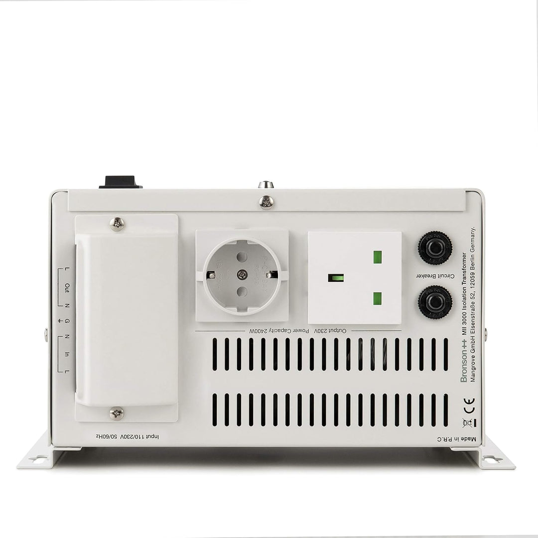 Bronson++ MII 3000 Trenntransformator Trenntrafo 3000 Watt - In: 110V/230V - Out: 230V, 3000 Watt