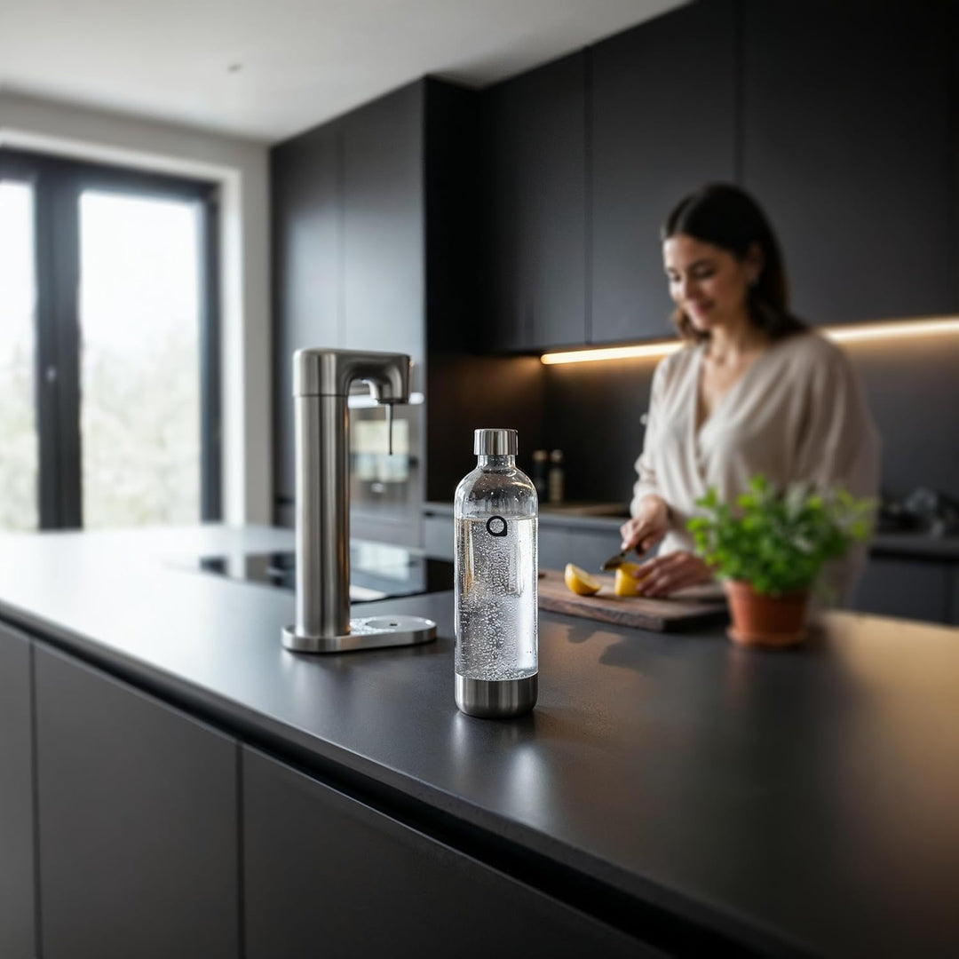 Aquafloow Wassersprudler Ersatzflasche für Soda Maker – BPA-freie 0,8 L Sprudelflasche aus Kunststof