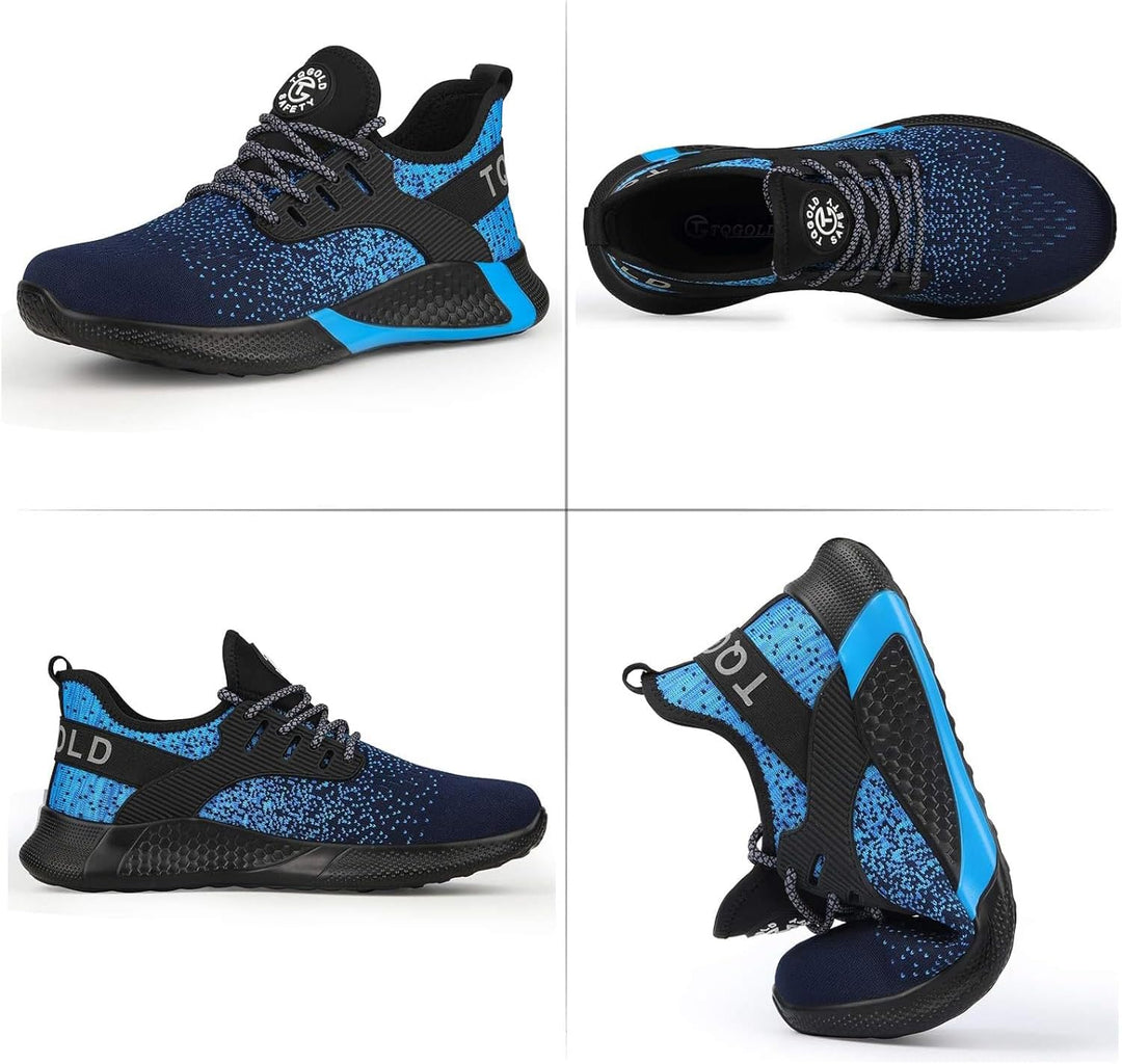 AONETIGER Sicherheitsschuhe Herren Damen Leicht Arbeitsschuhe Stahlkappe Sportlich Schutzschuhe Atmu