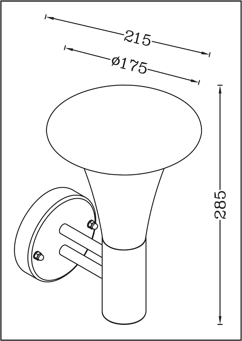 Trango 8000-LED IP44 Aussenleuchte *LISI* inkl. 1x E27 LED Leuchtmittel 3000K warmweiss Wandleuchte