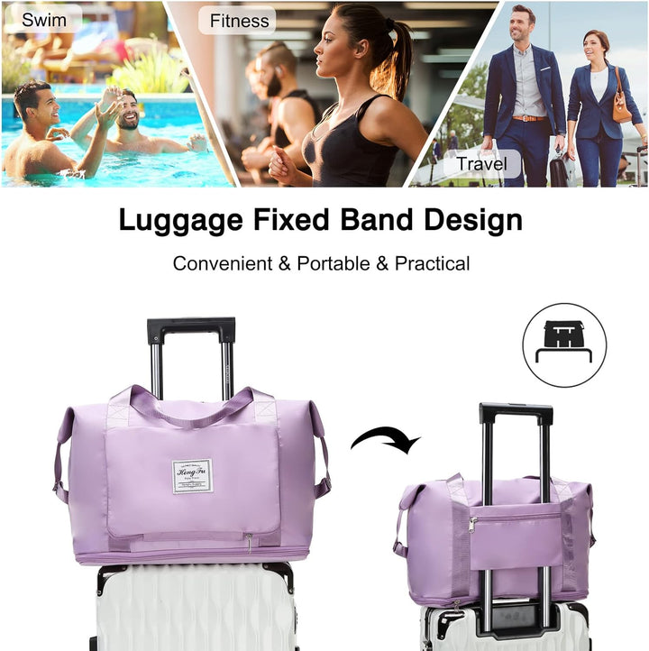 FANDARE Reisetaschen Handgepäck Tasche Faltbare Sporttasche Übernachtung Tote Handtasche Damen Herre