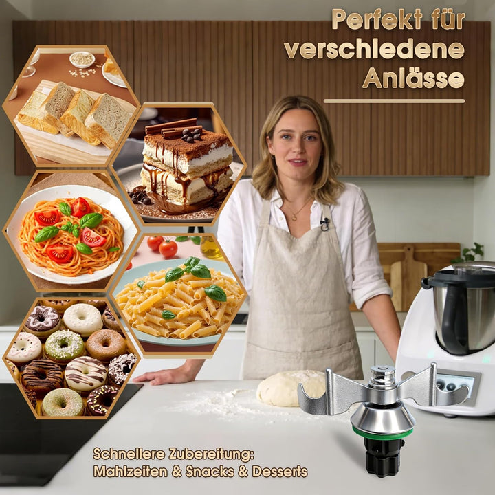 Teigmesser für Thermomix TM7 TM6 TM5,Edelstahl Teigmischmesser,Kompatibel mit Vorwerk Thermomix Küch