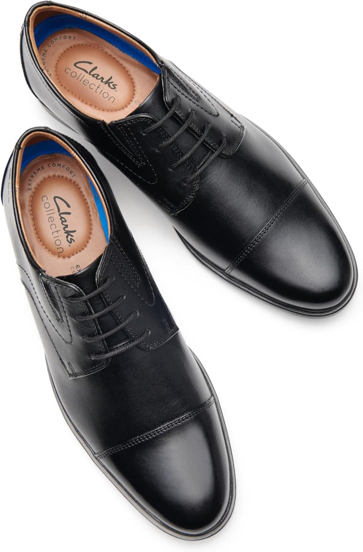Clarks Whiddon Cap für Herren 39 EU Schwarzes Leder, 39 EU Schwarzes Leder