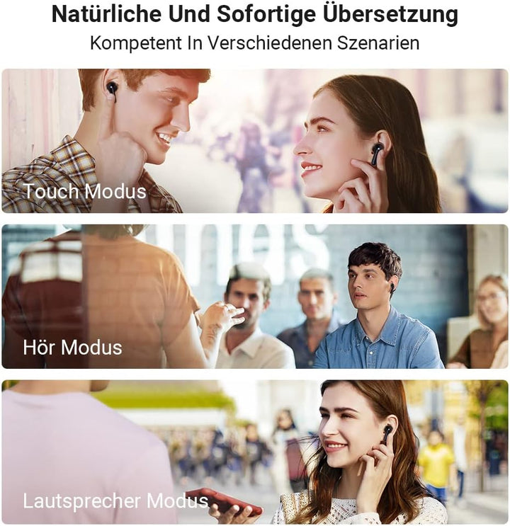 Timekettle M3 Übersetzungsgerät, Zwei-Wege-Übersetzer-Kopfhörer mit App für 40 Sprachen & 93 Dialekt
