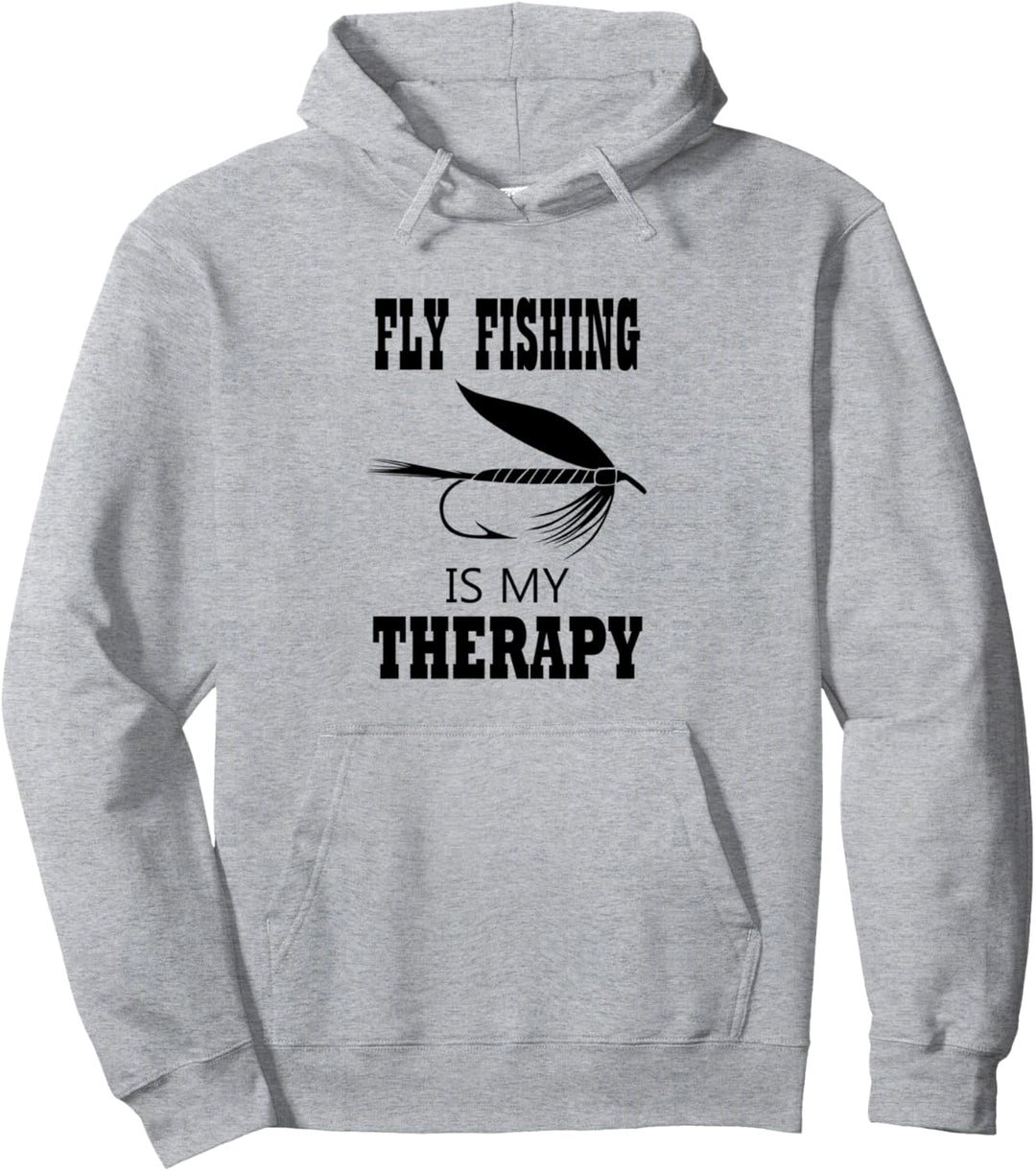 Fliegenfischen als Therapie Angler Forellenfischer Pullover Hoodie