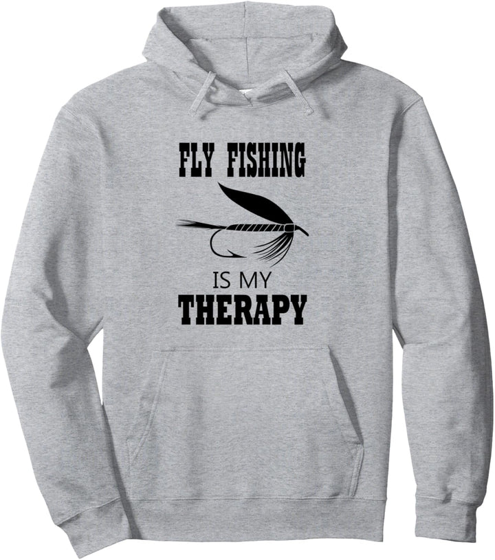 Fliegenfischen als Therapie Angler Forellenfischer Pullover Hoodie