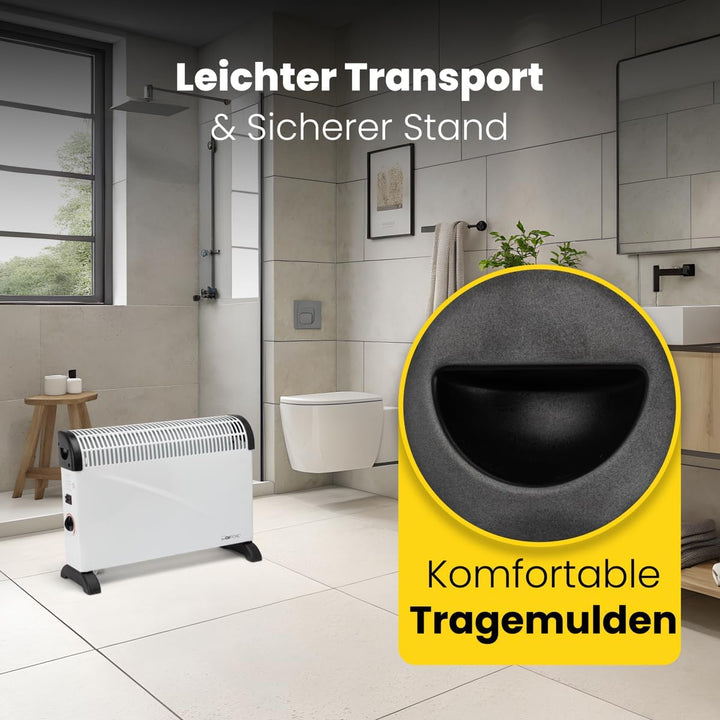 Clatronic® Konvektor-Heizung | Mobile Wärme für Zuhause | Elektroheizung mit 3 Heizstufen | Heizung