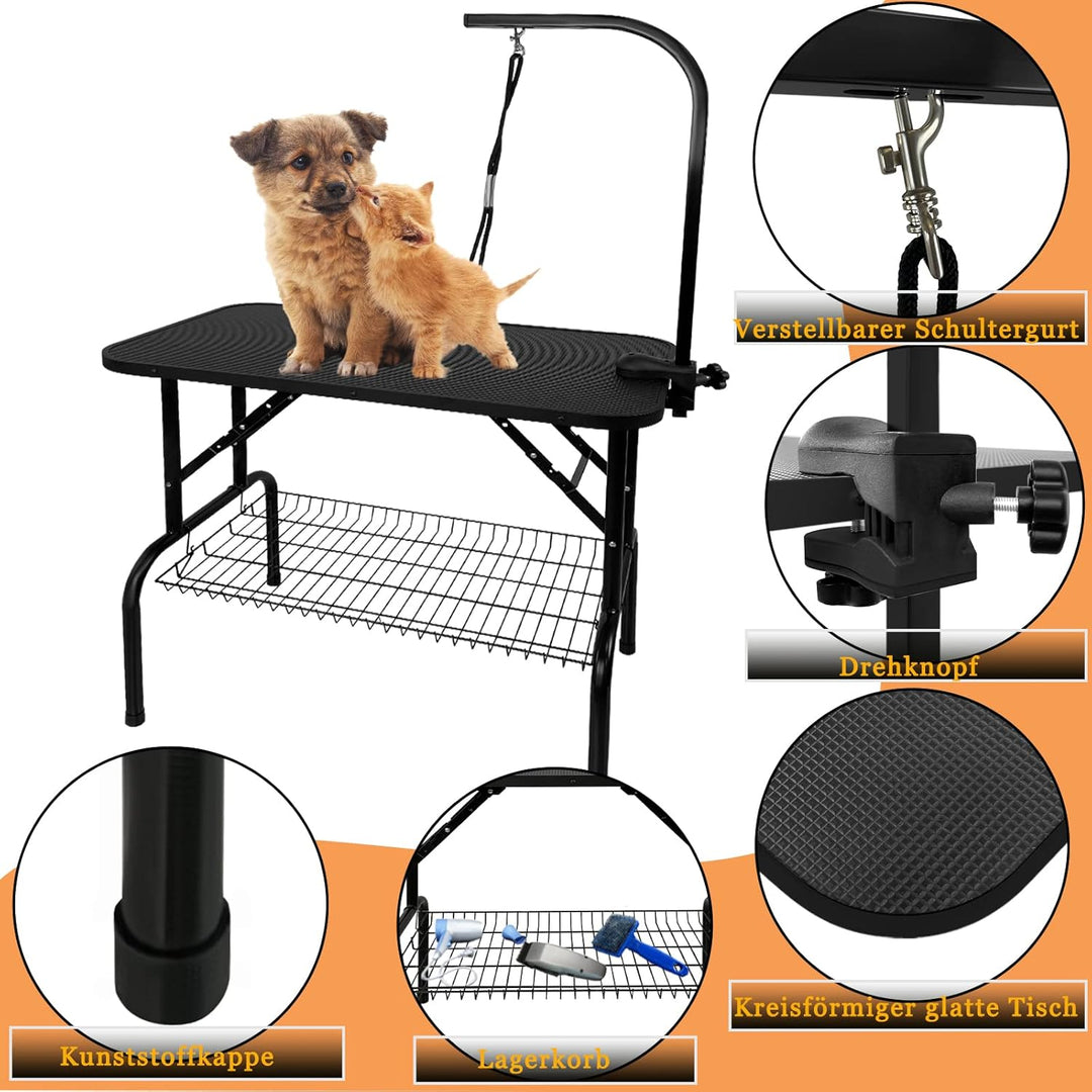 AufuN Trimmtisch für Hunde Schertisch, 80x46x76 cm Stabil Hundepflegetisch klappbar, höhenverstellba