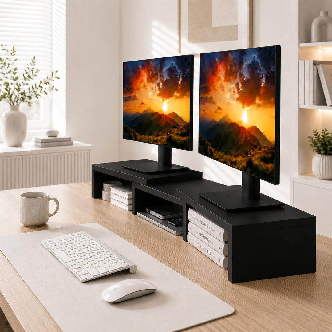 Dual Monitor Stand Riser, Monitorständer, Laptopständer, Schreibtisch-Organisator, Computerständer,