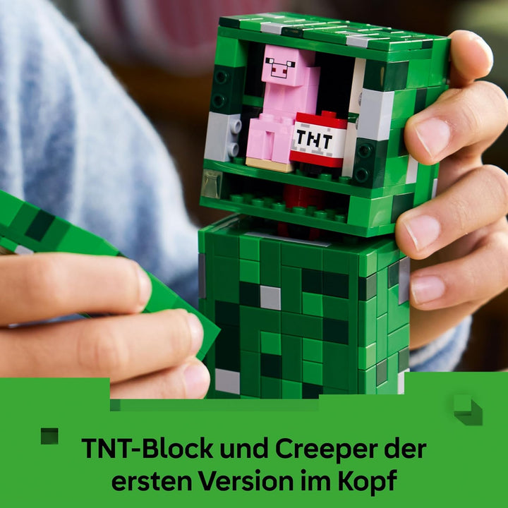 LEGO Minecraft Der Creeper - Gamer Spielzeug -Bewegliche Actionfigur - Interaktives Spielset mit TNT