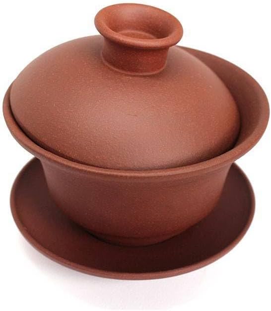 Tea Soul Zisha 150 ml, typisch chinesisch Gaiwan aus einem bestimmten roten Ton aus Yixing, Keramik,