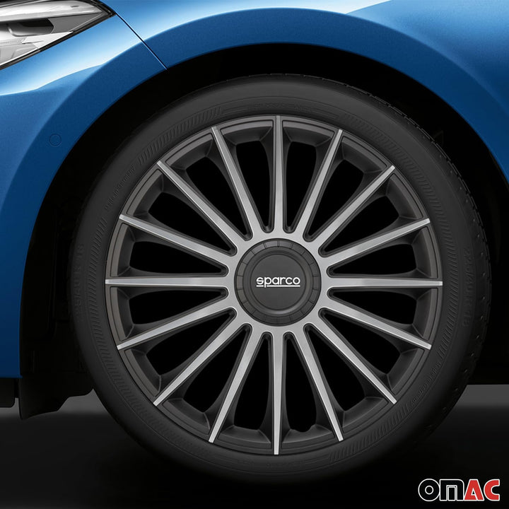 Sparco Satz Radzierblenden Treviso 14-Zoll Schwarz/Silber TREVISO 14 zoll SCHWARZ/SILBER, TREVISO 14