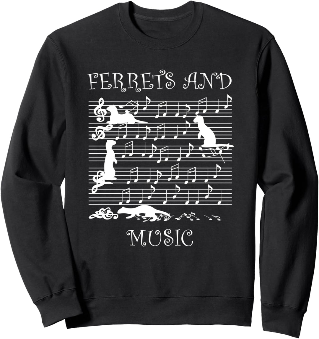 Niedliches Musik Frettchen Musiknoten Musiker Sweatshirt
