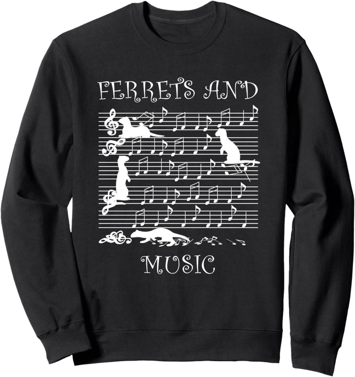 Niedliches Musik Frettchen Musiknoten Musiker Sweatshirt