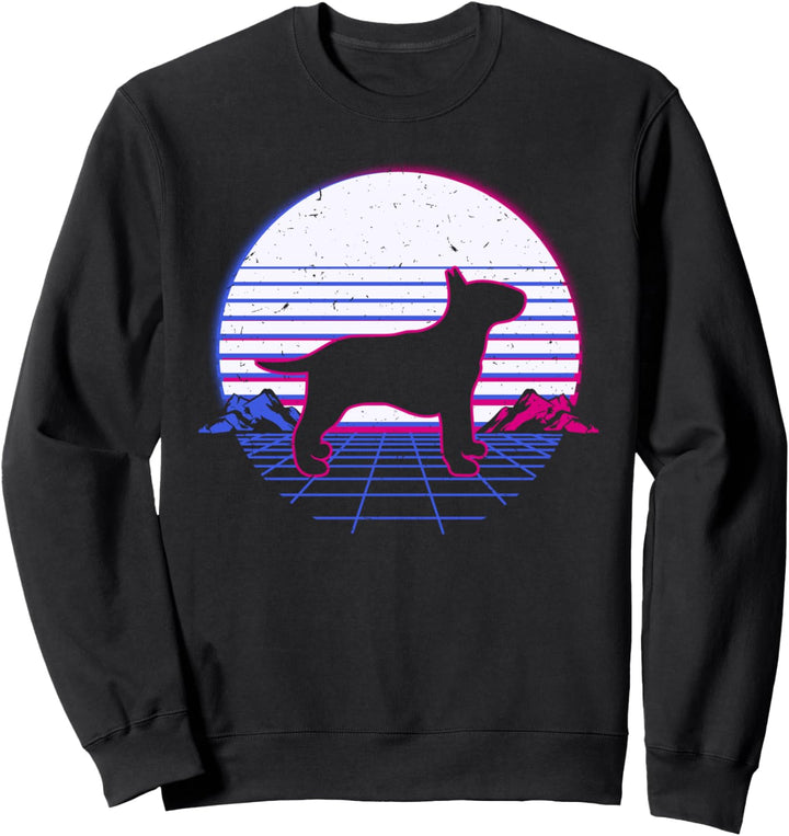 Bullterrier Hund Welpe Retro Vintage Sunset Geschenk Sweatshirt
