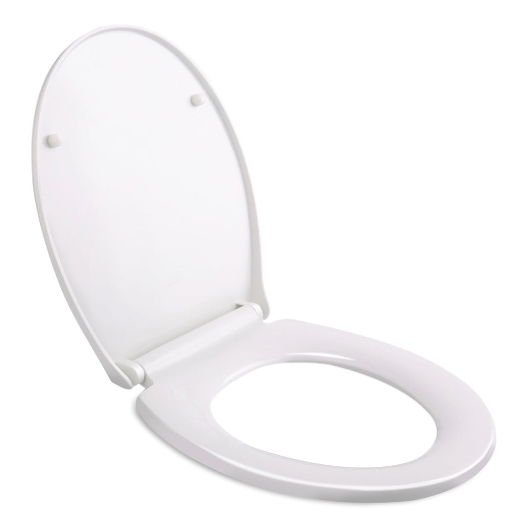 Himimi Toilettendeckel Oval Klodeckel mit Quick-Release-Funktion, Absenkautomatik und Justierbaren E