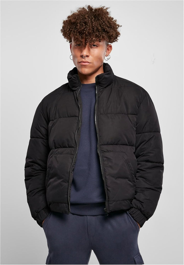 Urban Classics Herren Winterjacke Cropped Puffer Jacket kurzer Schnitt, wattiert, mit Reissverschlus